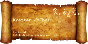 Kretter Ábel névjegykártya